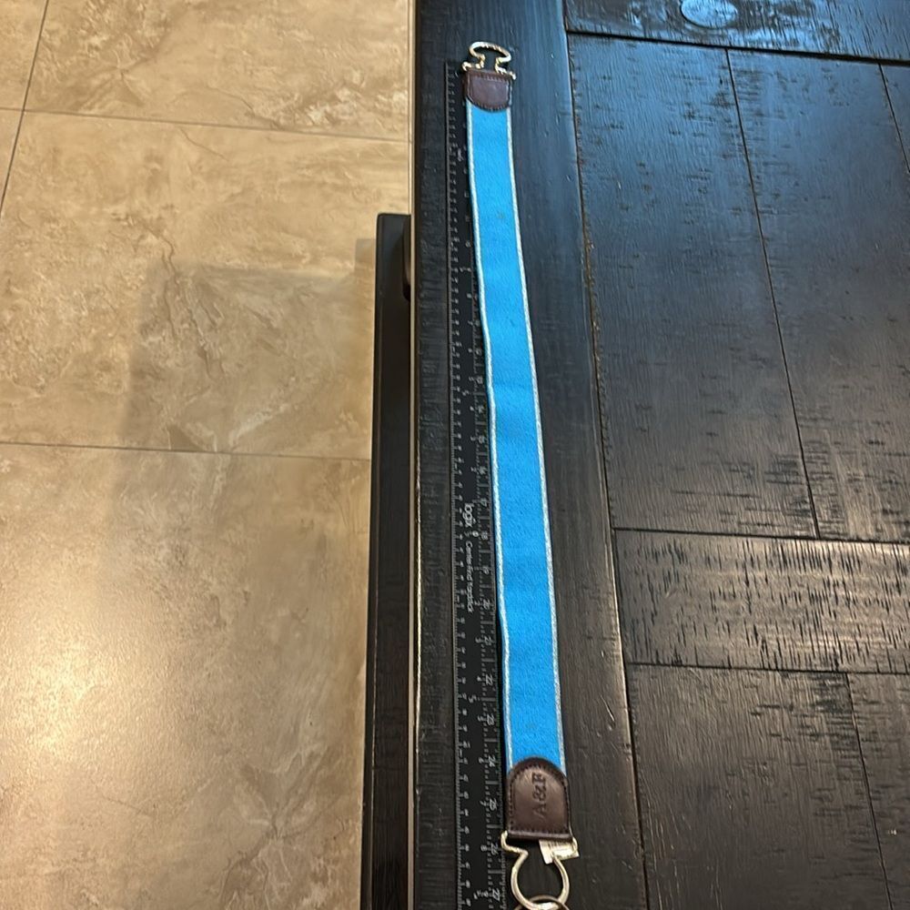 New Abercrombie & Fitch A&F Vintage Stretch Genuine Leather Blue Belt Old Stock​ - Picture 9 of 10